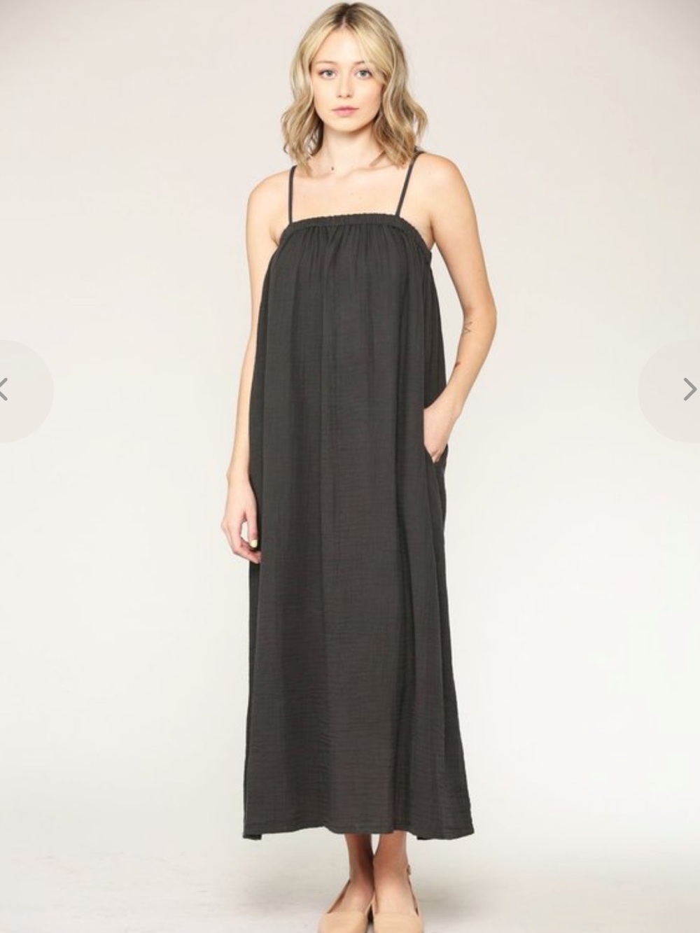 Filosofia Leah Linen Maxi Dress in Black- M
